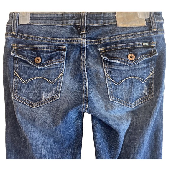 Cult of Individuality Women's 29 (30x33) Bootcut Blue Jeans Mid Rise Distressed - Picture 6 of 16